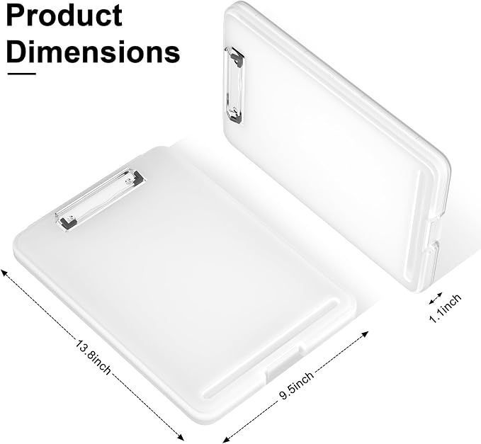 Hongri Clipboard with Storage, 8.5 x 11 Clip Board Foldable, Size 13.4 x 9.4 X - Image 2