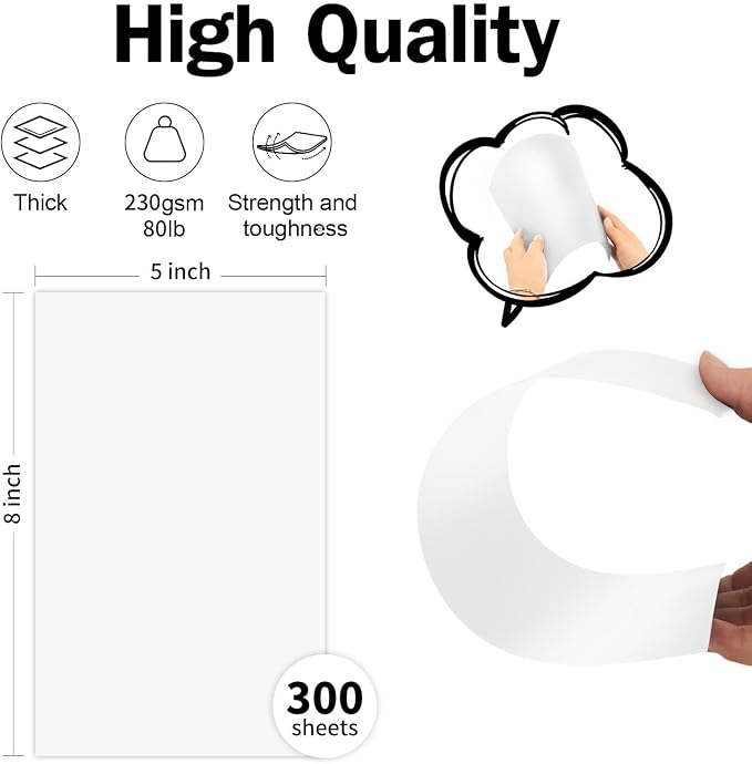 Large Index Cards 5x8 White Cardstock, Goefun 300 Pack Blank Note Cards - Image 2