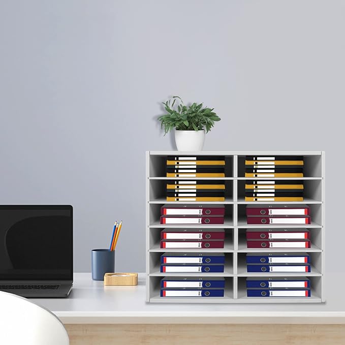 Literature Organizer Sorter for Desk, 12 Slots Adjustable File Sorter Mail - Image 3
