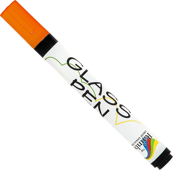 Glass Pen Window Marker: Liquid Chalk Pens for Glass, Whiteboard Markers with Washable Paint - Graduation, Car Windows, Mirror Pen, Storefront, Wedding, Parade, Party & Holiday (Orange, Fine Tip)-DeskLoop Office