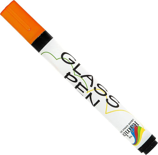 Glass Pen Window Marker: Liquid Chalk Pens for Glass, Whiteboard Markers with Washable Paint - Graduation, Car Windows, Mirror Pen, Storefront, Wedding, Parade, Party & Holiday (Orange, Fine Tip)-DeskLoop Office
