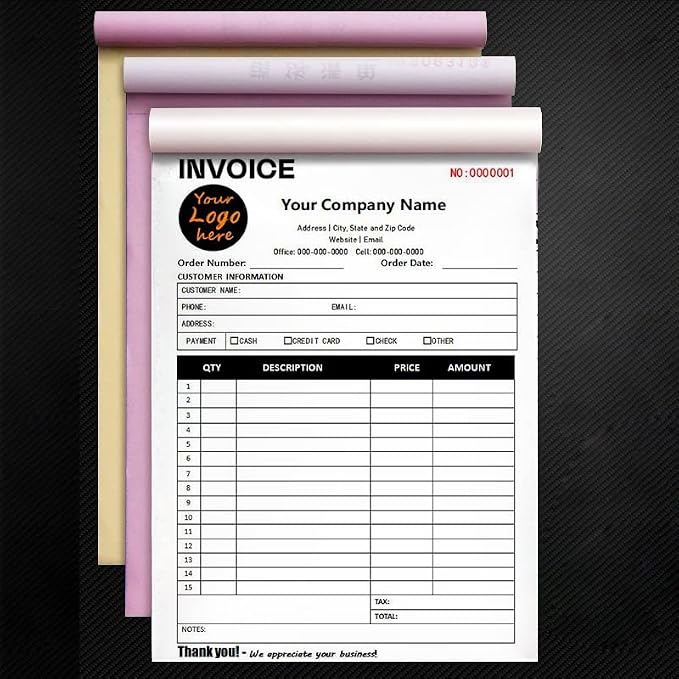 Personalized Invoice Book Custom 2 Part/3 Part Receipt Book Quote Estimate - Image 2