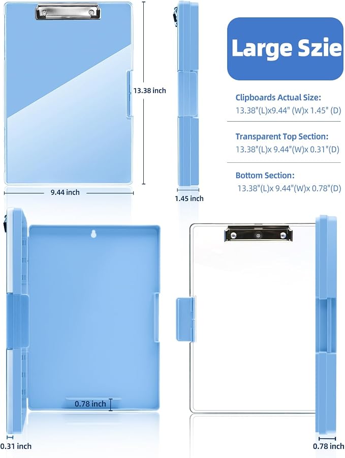 Clearview Clipboard with 2 Storage, Dry Erase 8.5x11 Heavy Duty ClipBoards - Image 6