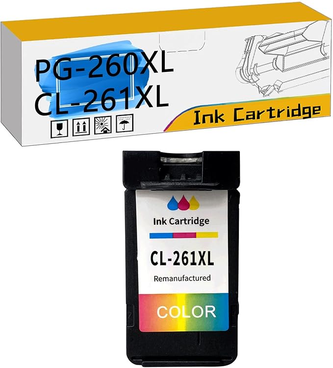 PG-260XL CL-261XL PG260 PG-260 CL261 CL-261 Ink Cartridges, Compatible for Canon TS6420a TS6420 TR7020a TR7020 TS5320 All in One Printers【High Print Volume with Chip Color*1-DeskLoop Office