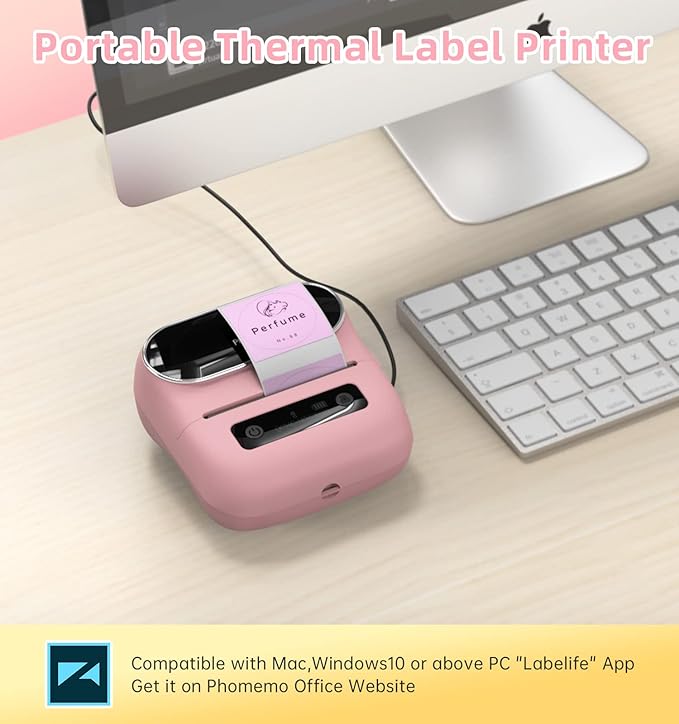 Phomemo M220 Label Maker, 3.14 Inch Bluetooth Thermal Label Printer, Compatible with Phone & PC, for Barcode, Address, Mailing, Home,Office,School-DeskLoop Office