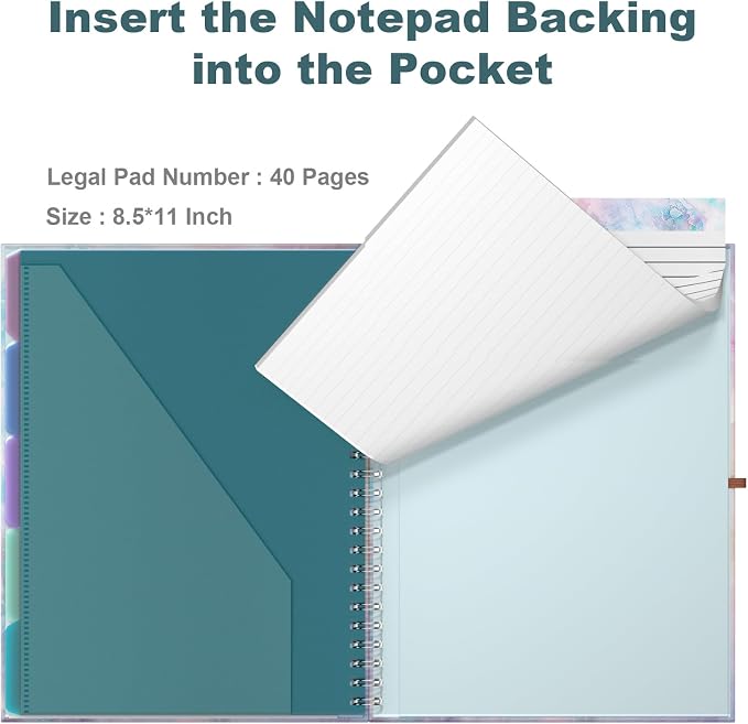 Hongri Clipboard Folio with Refillable Lined Notepad, 8.5 x 11 Folders with - Image 5
