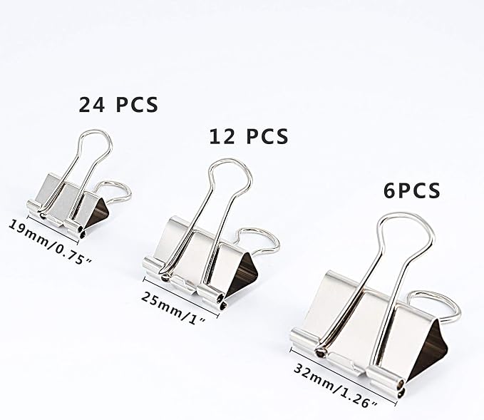 Silver Binder Clips Paper Clamps - Image 2