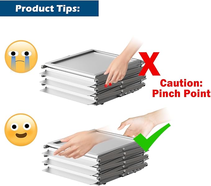 6 Pockets Foldable Aluminum Magazine Rack - Brochure Display Stand, Brochure Catalog Literature Display Stand with Carrying Bag for Exhibition, Trade Show, Office, Retail Store-DeskLoop Office