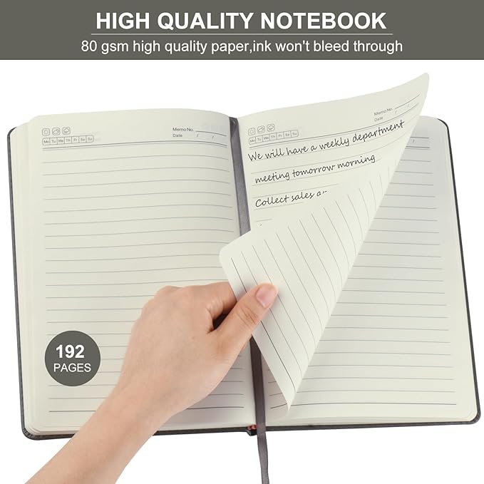 ZCZN 6 Pack Lined Journal Notebooks, 192 Pages A5 Hardcover Leather Journals for Work,Writing,School & Travel, College Ruled Journaling Notebooks for Notes Taking,Diary Notepad (Light Green*6)-DeskLoop Office