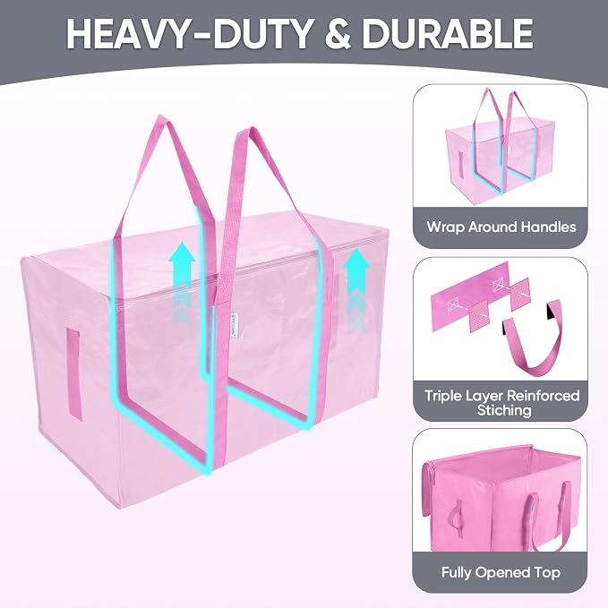 TICONN 2 Pack Extra Large Moving Bags Heavy Duty - Image 3