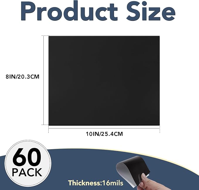 DIYMAG 60Pack Magnetic Adhesive Sheets Photo Mat, Flexible Magnet Sheets - Image 2
