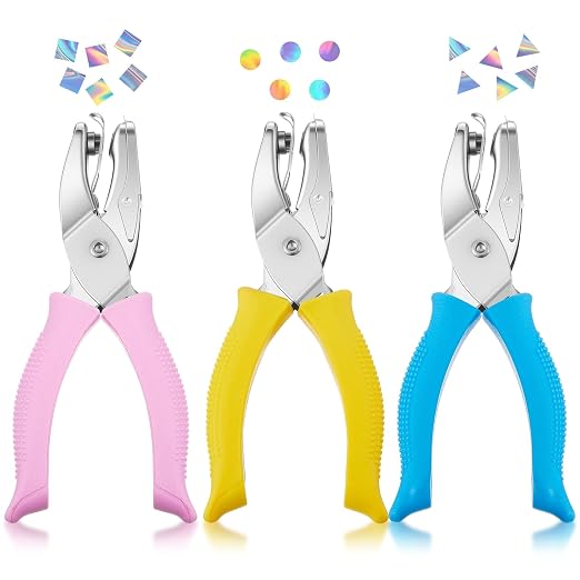Zonon 3 Pcs Hole Punch Shapes Single Hole Paper Punchers by Zonon
