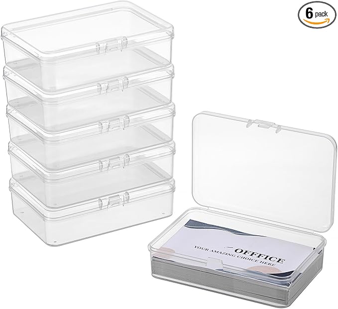 JUXYES 6 Pack Small Plastic Storage Containers Box by JUXYES