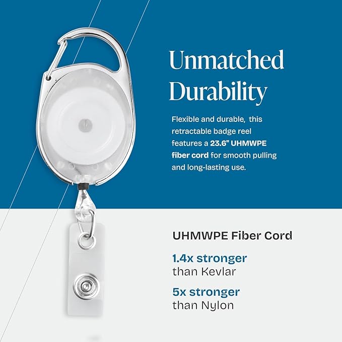 5 Pack Id Badge Holder with Clip – Transparent White Badge Reels with Id - Image 3