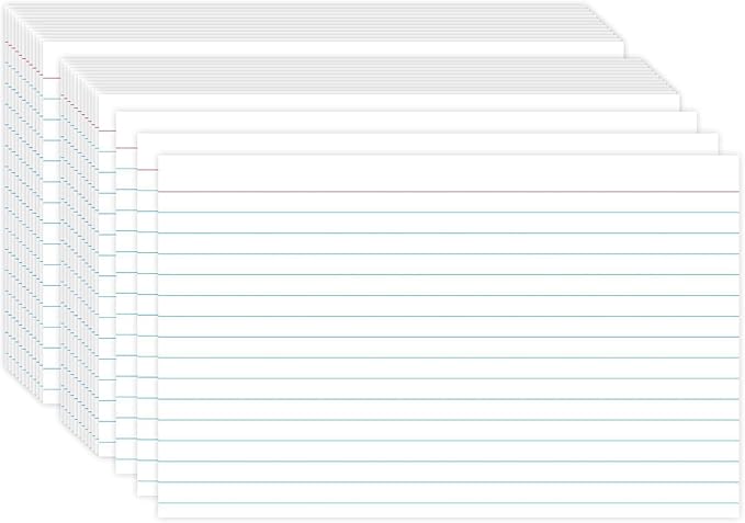 Index Cards 5x8, Flash Cards for Studying, File Note, Study Cards by KTFNOMES