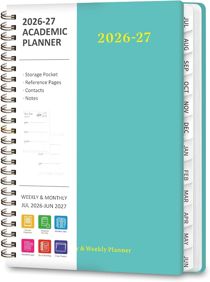 Planner 2026-2027, Weekly and Monthly Academic Year Calendar Planner, July 2026 by VALOME