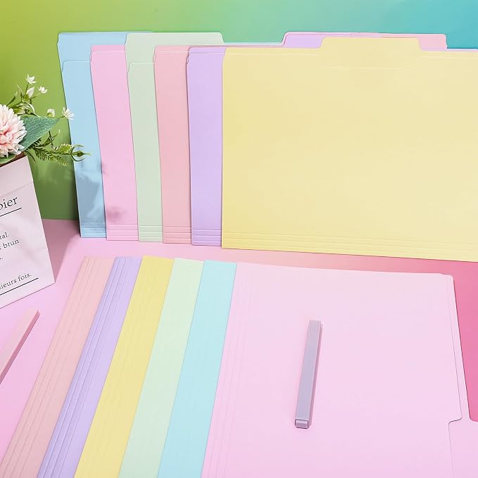 Whaline 24 Pack Pastel Colorful File Folders Letter Size Easter 6 Macaron - Image 5