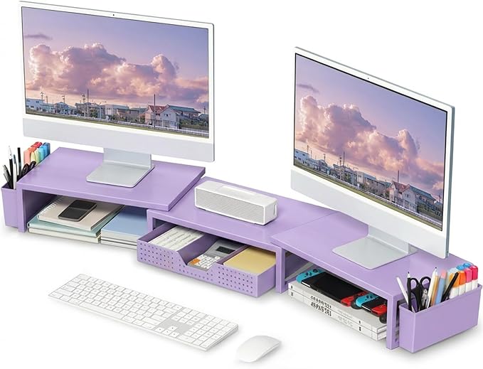 OPNICE Desk Organizers and Accessories, Dual Computer Monitor Stand Riser by OPNICE
