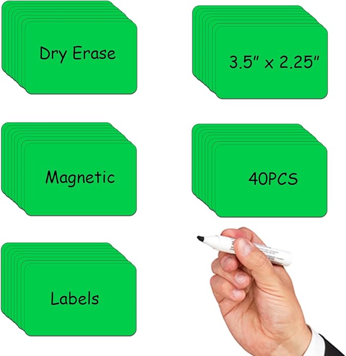 Magnetic Dry Erase Label, 2.25x3.5 Inches Card Magnets by MagneticPictureFrameandMagneticLabels