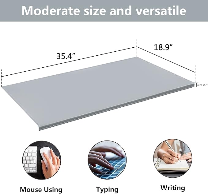 AKOZLIN 35.4"x 18.9" Soft PU Leather Surface Office Desk Mouse Mat Anti-Push Pad - Image 5