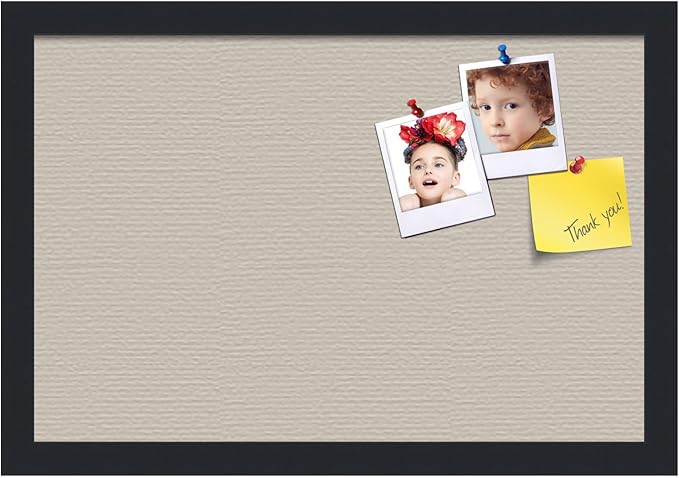 PinPix 18x12 Inch Cork Bulletin Board. This Decorative Framed Pin Board Comes with Desert Pastel Design and a Satin Black Frame. Ideal for Home Office Decor or Message Board (PinPix-1815)-DeskLoop Office