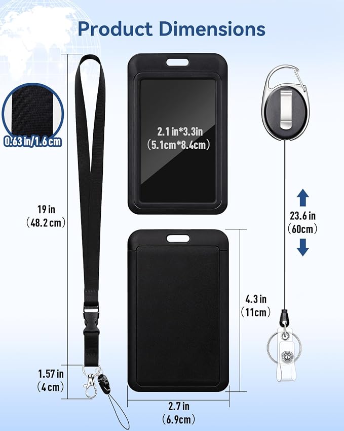 Teskyer Lanyards for ID Badges Set, 2 ID Badge Holder - Image 8