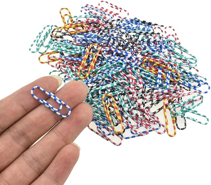 HAHIYO Paper Clips 1.1 inches Length Striped Paperclips Vinyl Coated Prevent by HAHIYO