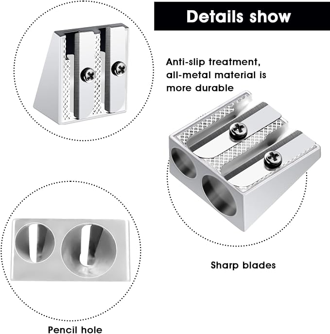 cobee 10 Pcs Pencil Sharpener, Handheld Metal Pencil Sharpener - Image 3