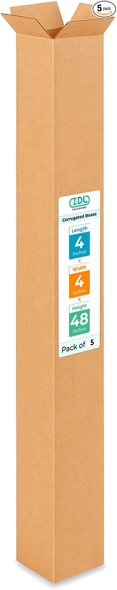 Tall Moving & Shipping Boxes 4 x 4 x 48 inches by IDLPackaging