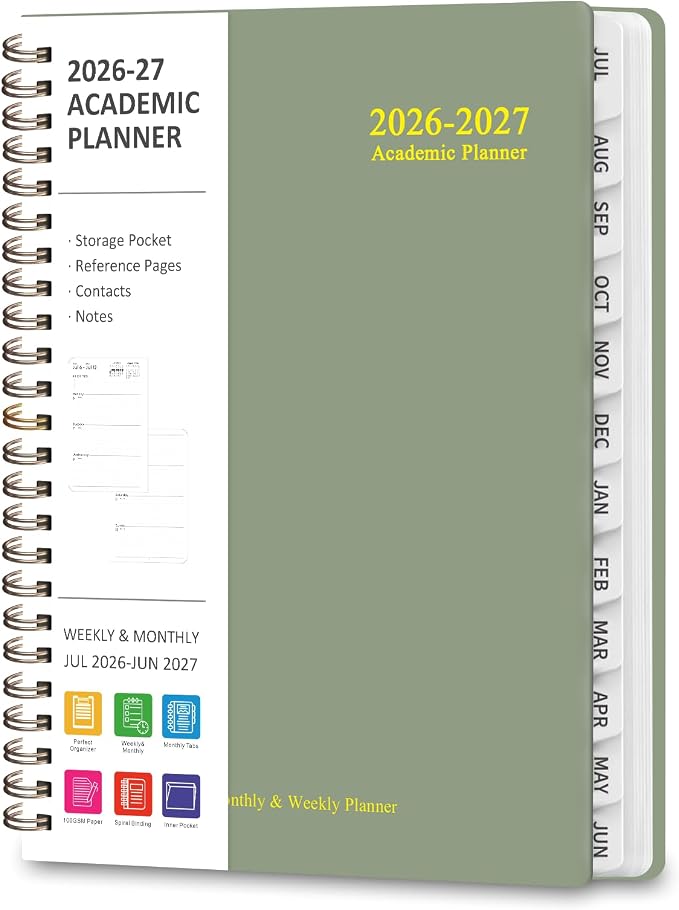 Planner 2026-2027, Weekly and Monthly Academic Planner, July 2026 by VALOME