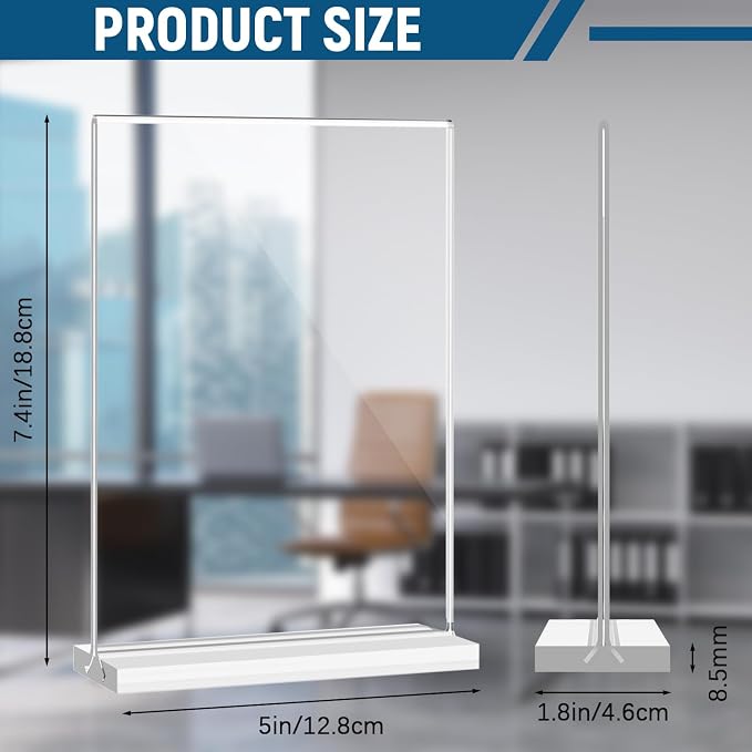 Dynta 24 Pack Acrylic Sign Holder 5x7 Inches Double Sided Picture Frame T Shape - Image 3