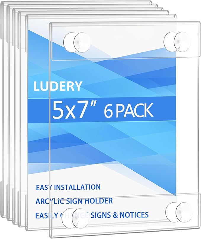 Acrylic Window Sign Holder 5x7 by Ludery