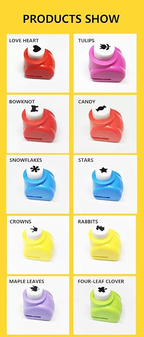 10 Pack Punch Craft Set, Colorful Crafts Hole Punch Shape, Hole Punch Shape - Image 9