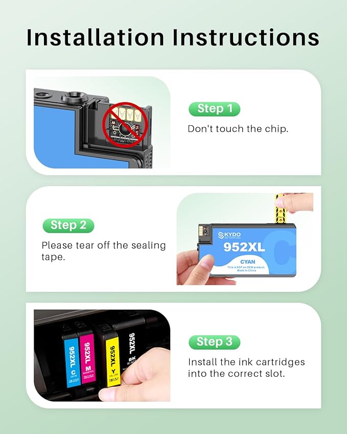 Compatible 952XL Ink Cartridges Combo Pack Replacement for 952 952XL 952 XL Ink Cartridges Color Use with Officejet Pro 8720 8702 8710 7740 7720 8725 8715 8210 8740 (4 Pack, BK/C/M/Y)-DeskLoop Office
