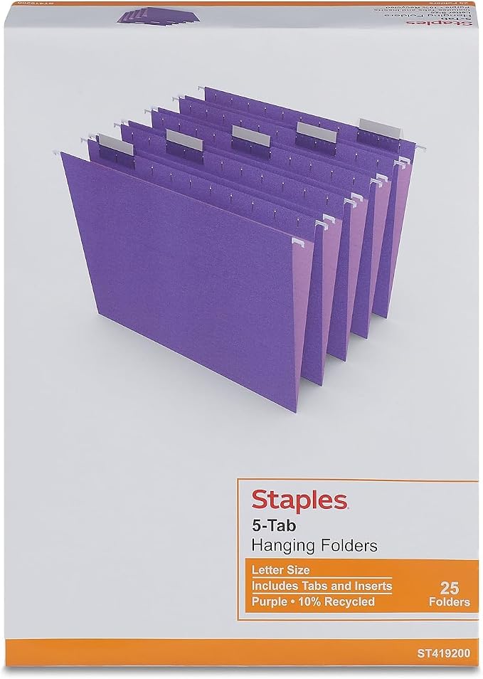 Staples Hanging File Folders, Letter Size, Durable Construction – 50/Carton - Image 6