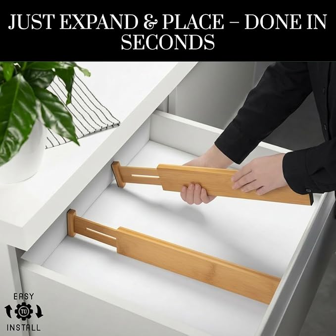 Expandable Bamboo Drawer Dividers 8 pack - Image 8