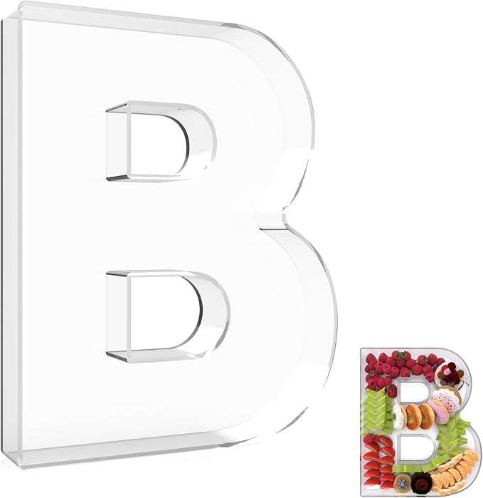 13.8" Extra Large Acrylic Letter Charcuterie Board Box, Reusable Fillable by RUFHVTY