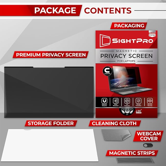 SightPro Magnetic Laptop Privacy Screen 16 Inch 16:10 - Image 7
