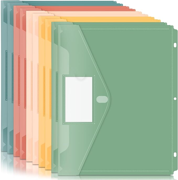 Forvencer Binder Pocket, 10 Pack Super Heavyweight Plastic Folders by Forvencer
