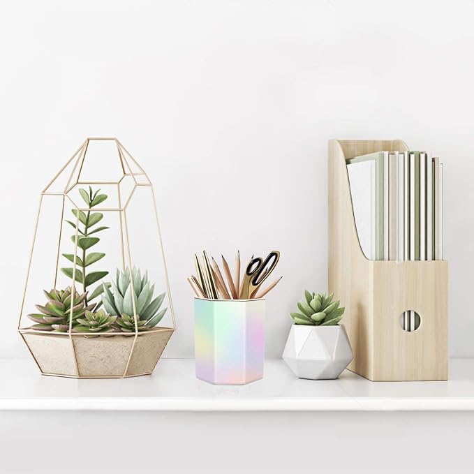 Pen Holder for Desk, Pencil Cup Holder Desktop Stationery Makeup Brush - Image 9