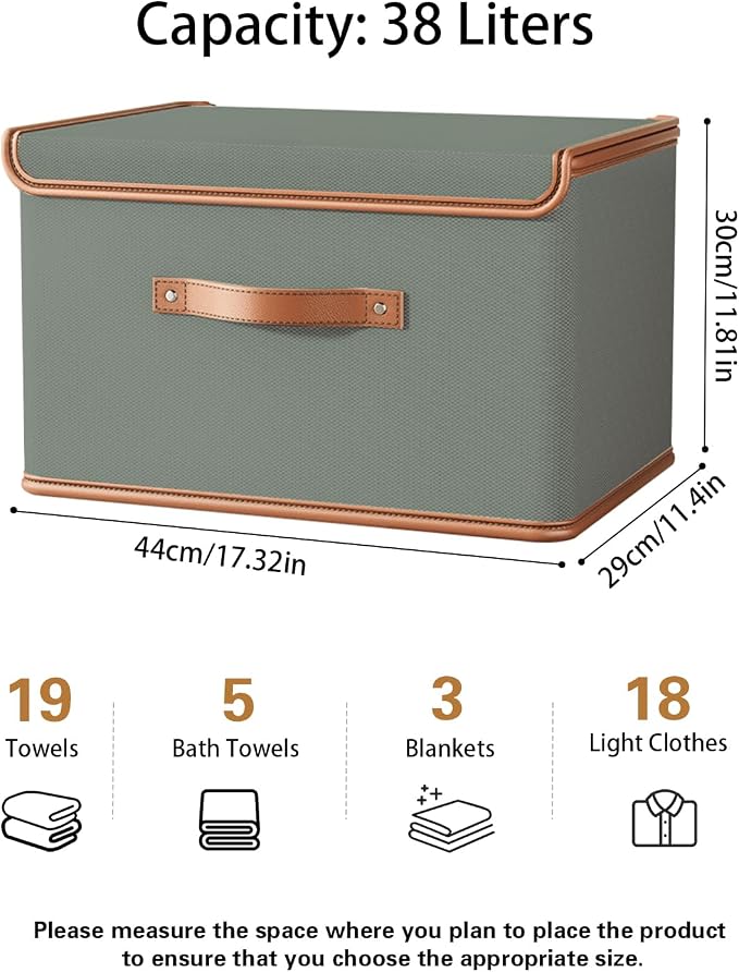 Tuza 4 Pack Storage Bins with Lids, Collapsible Closet Organizer Container - Image 2