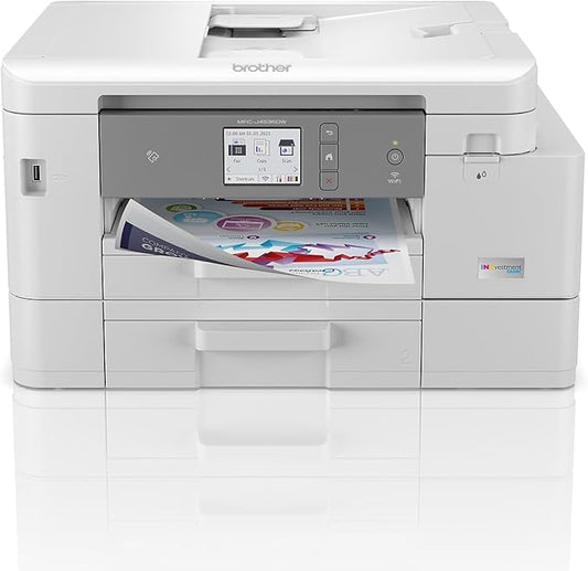 Brother MFC-J4535DW INKvestment -Tank All-in-One Color Inkjet Printer with NFC, Duplex and Wireless Printing Plus Up to 1-Year of Ink in-Box, White-DeskLoop Office