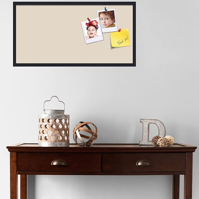 PinPix 36x18 Inch Cork Bulletin Board. This Decorative Framed Pin Board Comes with Desert Pastel Design and a Satin Black Frame. Ideal for Home Office Decor or Message Board (PinPix-1815)-DeskLoop Office