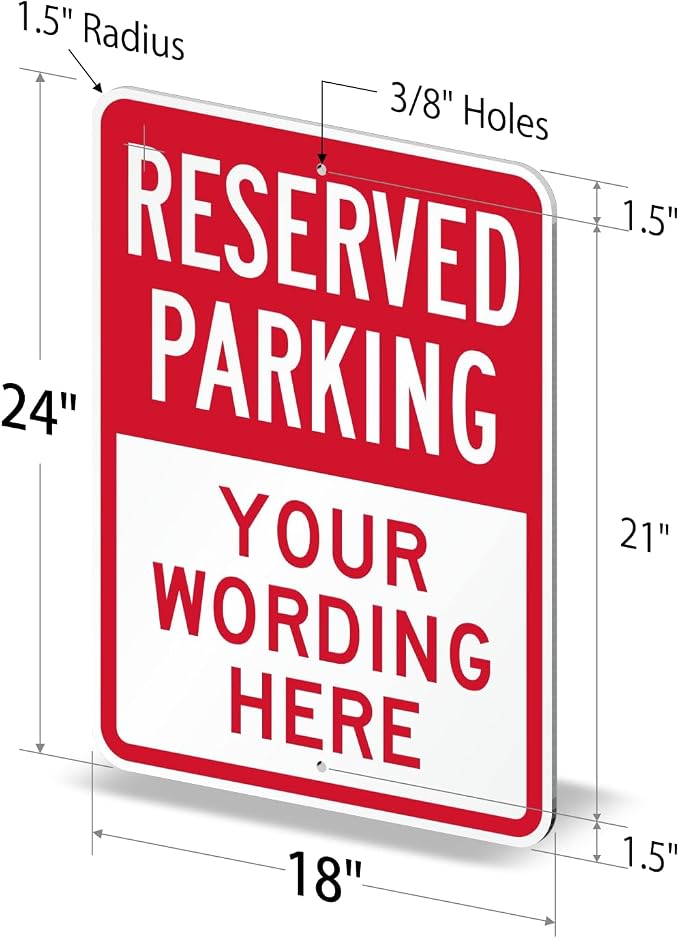 SmartSign 24 x 18 inch Custom “Reserved Parking” Metal Sign - Image 5