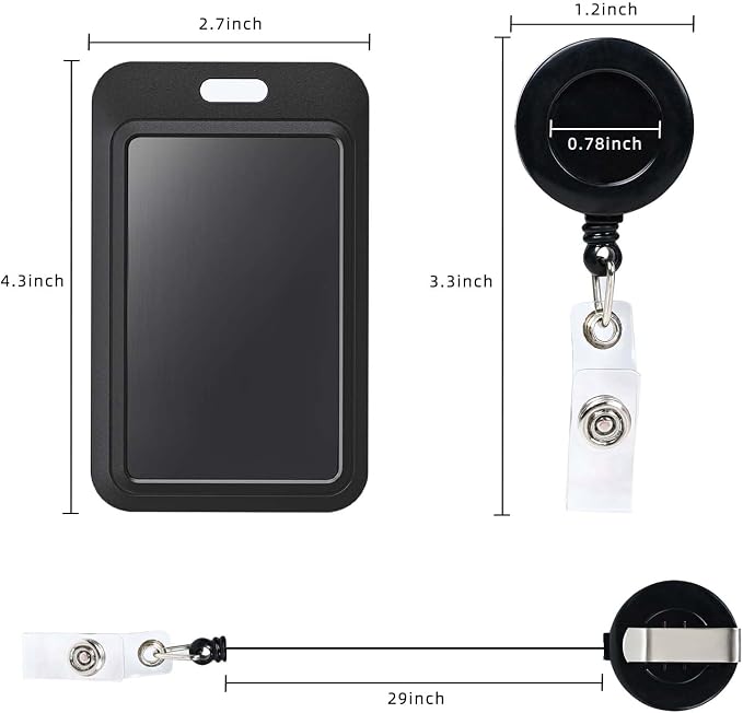 Badge Holder with Retractable Round Reel Clips - Image 2