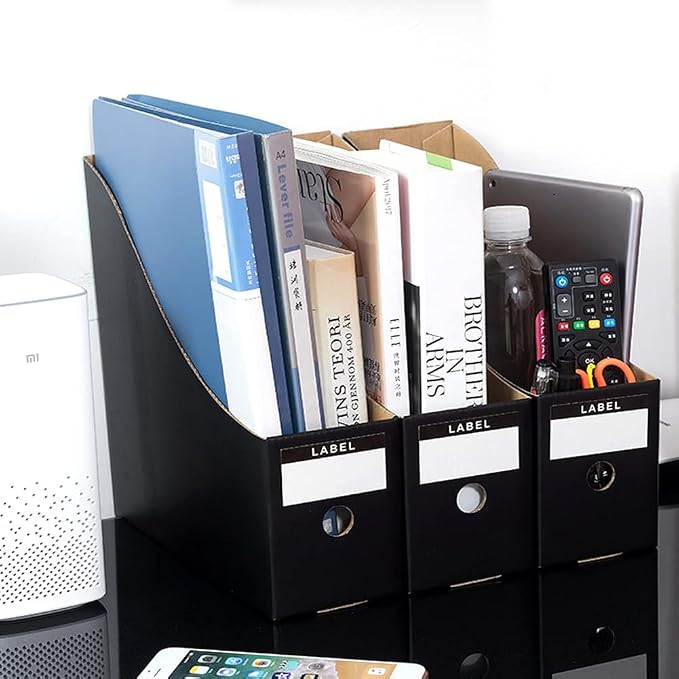 Foldable Desk File Holder Organizer Sturdy Cardboard Magazine Storage Box - Image 5