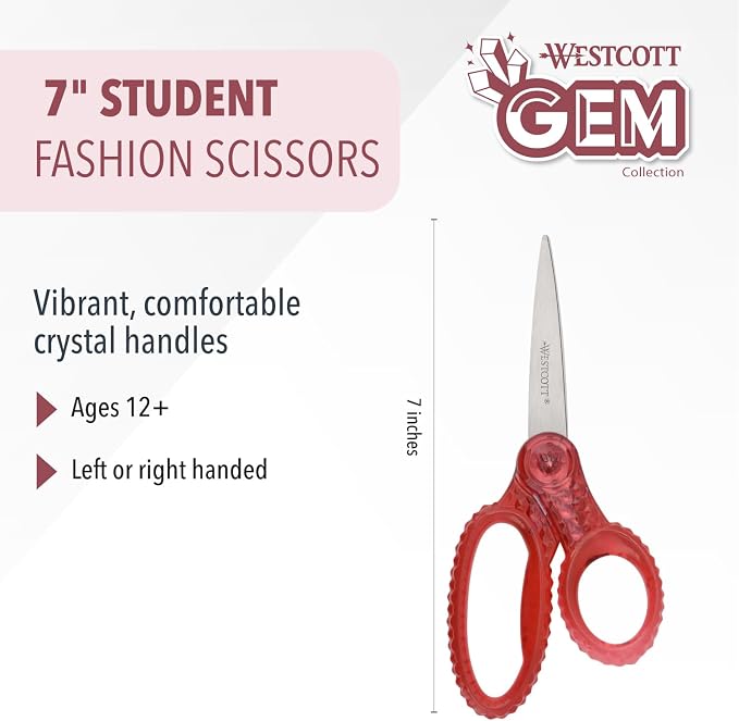 Westcott GEM Crystal-Design Scissors - Image 3