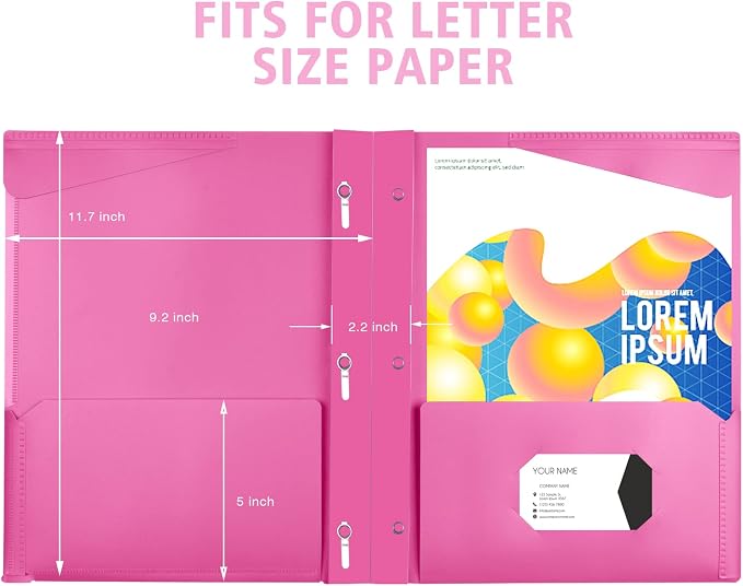 INFUN Heavy Duty Plastic Pocket Folder - Image 5
