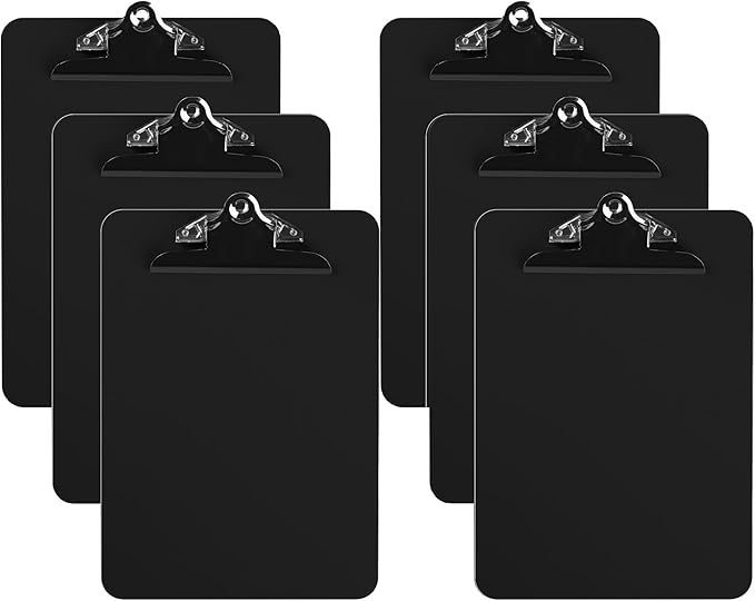 Pack of 6 Plastic Clipboards by DAVISGROUP