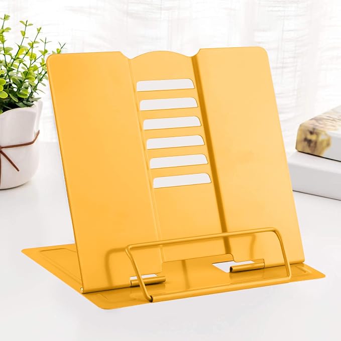 MSDADA Desk Book Stand Metal Reading Rest Book Holder Adjustable Cookbook by ColoryourlifewithMSDADA